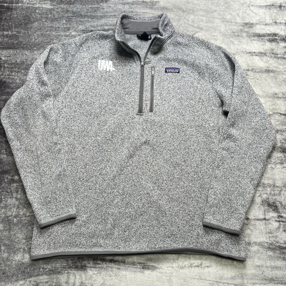 Patagonia Sweater Mens XL Gray Better Sweater 1/4 Zip Fleece Pullover Knit